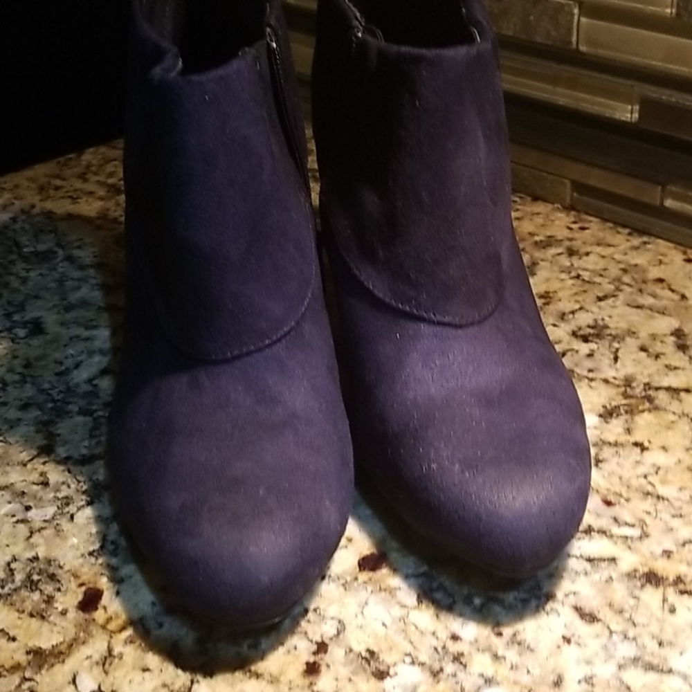 Blue Suede  Ankle boots